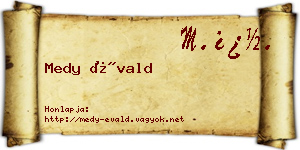 Medy Évald névjegykártya